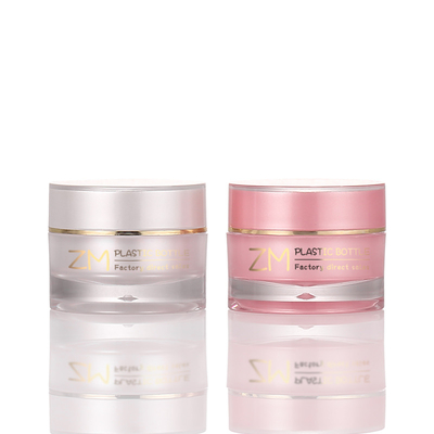 El tarro poner crema de empaquetado Skincare de la mantequilla de lujo rosada del cuerpo friega con el oro Rim Cosmetic Container del tapón de tuerca