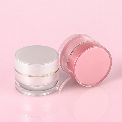 crema de cara cosmética plástica de 10g 20g 30g que empaqueta los tarros vacíos del animal doméstico redondo rosado