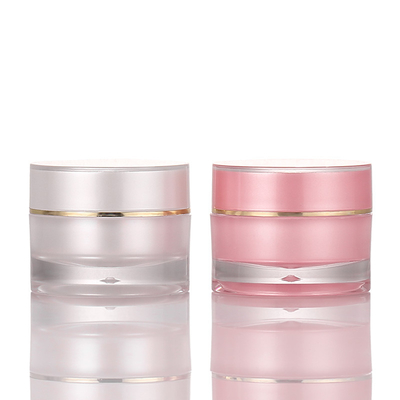 crema de cara cosmética plástica de 10g 20g 30g que empaqueta los tarros vacíos del animal doméstico redondo rosado