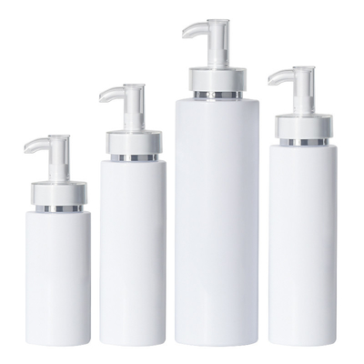 Botella vacía redonda blanca de lujo del champú del HDPE del oro del envase de plástico del gel de la ducha del acondicionador de 250ml 500ml