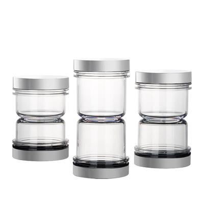 tarros plásticos vacíos 50ml con las tapas, envases plásticos transparentes de la belleza