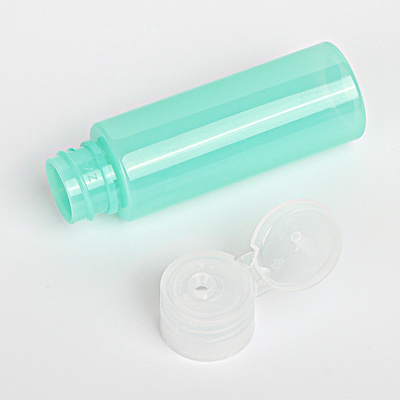 Plástico cosmético del color verde 50ml de botella del espray de la categoría alimenticia con Flip Cap