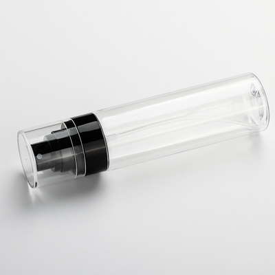 botella vacía del espray del plástico transparente 100ml, botella cilíndrica del espray para los cosméticos