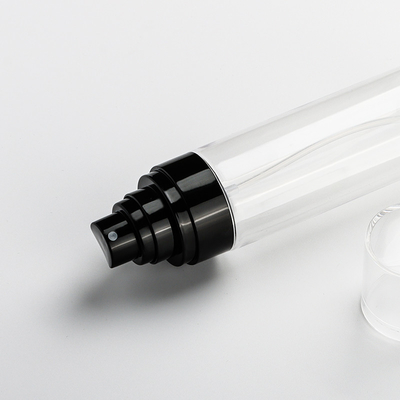 botella vacía del espray del plástico transparente 100ml, botella cilíndrica del espray para los cosméticos