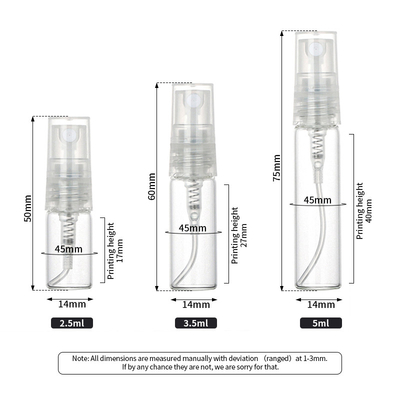 El espray cosmético del plástico transparente de la botella 5ML del espray del viaje embotella reciclable