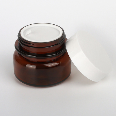 Sistemas de empaquetado cosméticos del ODM, 60ml 90ml 130ml Amber Plastic Cosmetic Jars