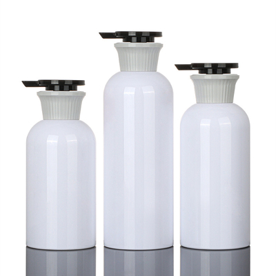 los envases vacíos 400ml redondean champú plástico del ANIMAL DOMÉSTICO de la loción y la botella privada de aire de la bomba del acondicionador