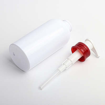 botellas redondas plásticas de la loción del envase de la bomba de 350ml 500ml del champú del lavado vacío rojo blanco del cuerpo