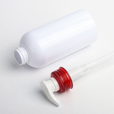 botellas redondas plásticas de la loción del envase de la bomba de 350ml 500ml del champú del lavado vacío rojo blanco del cuerpo