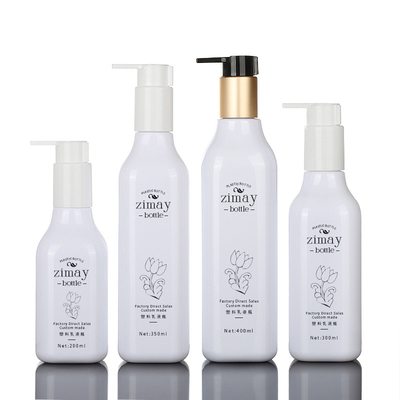 botella privada de aire de la bomba del oro de la loción cosmética única biodegradable de lujo del cuadrado de 200ml 300ml 350ml 400ml