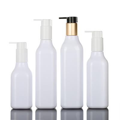 botella privada de aire de la bomba del oro de la loción cosmética única biodegradable de lujo del cuadrado de 200ml 300ml 350ml 400ml