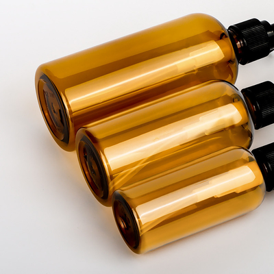 Envases plásticos vacíos de los cosméticos de 200ml 300ml que empaquetan a Amber Shampoo Lotion Pump Bottle de lujo