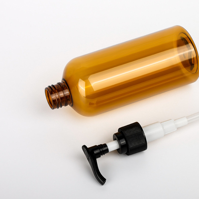 Envases plásticos vacíos de los cosméticos de 200ml 300ml que empaquetan a Amber Shampoo Lotion Pump Bottle de lujo
