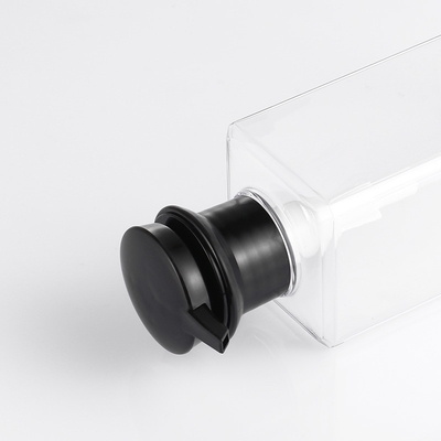 Botella de lujo transparente PETG 350ML material plástico de la bomba de la loción