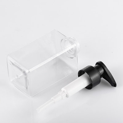 Botellas cuadradas recicladas de la loción del plástico transparente con la bomba 550ml de 44m m