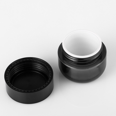 Reutilizable recargable de empaquetado poner crema negro del tarro para las lociones y bate 4 onzas