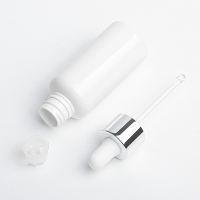 Botella cosmética de plata 50ml del dropper para el diámetro del aceite esencial 34m m